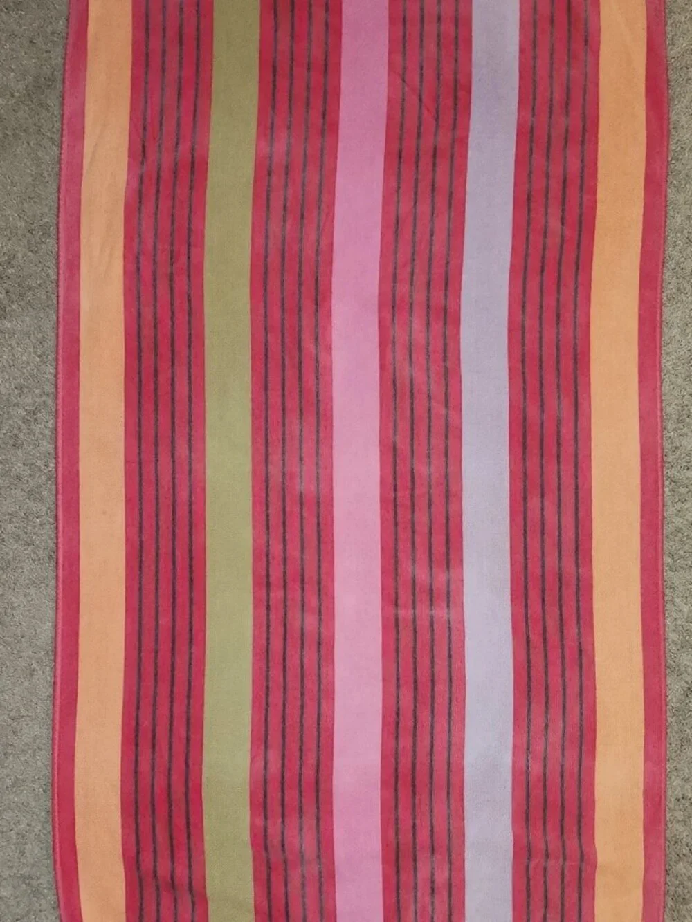 Vintage 90s Beach Towel Cecil Saydah Company Stripes FLAWS Cotton Retro